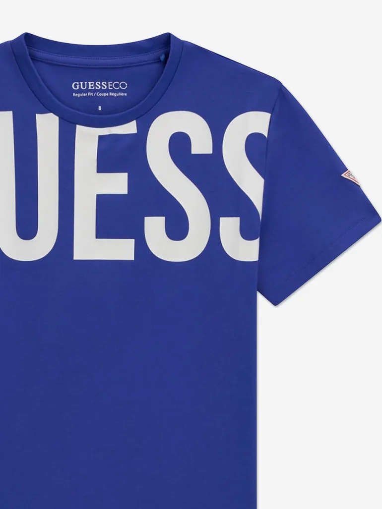 Guess Boys Logo T-Shirt in Blue - 2