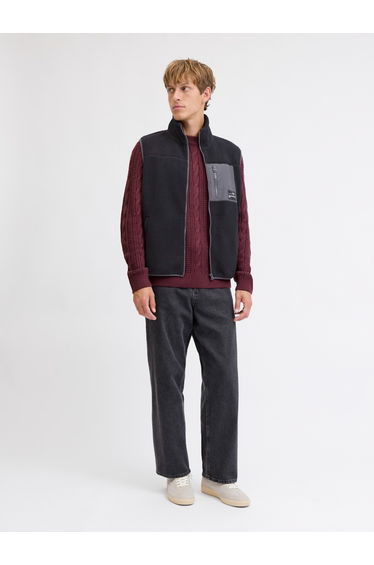 Black Teddy Zip-Up Bodywarmer Vest