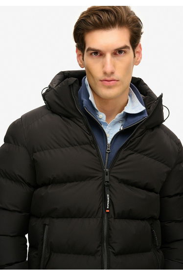 Sports Hooded Padded Puffer Jacket