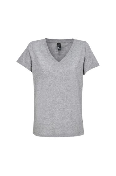 SOLS Womens/Ladies Regent Marl V Neck T-Shirt - Grey Marl