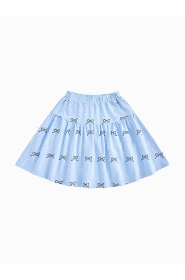 Girls' Short Printed Skirt With Elastic Waist