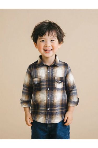 Boys Checked Pocket Detail Button Up Shirt