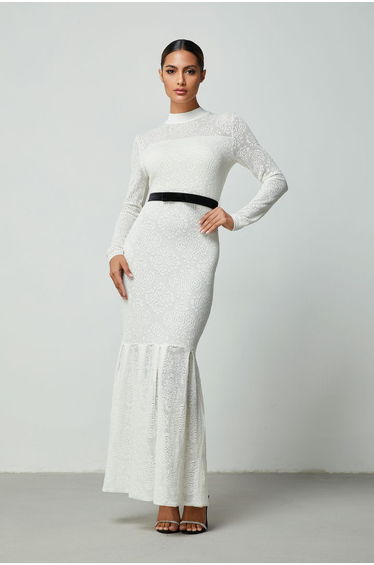 Embroidery knitted dress