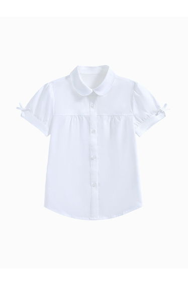 Girls' Short Sleeve Solid Color Shirt