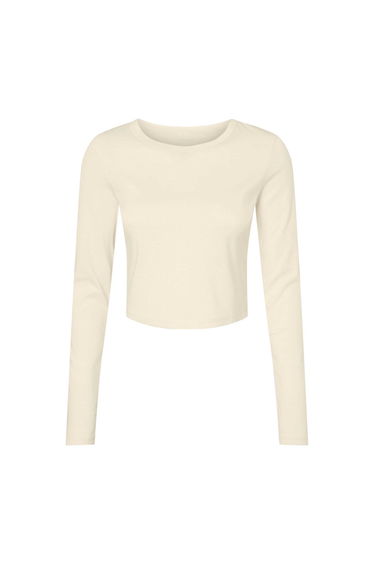 Bella + Canvas Womens/Ladies Micro-Rib Long-Sleeved T-Shirt - Solid Natural