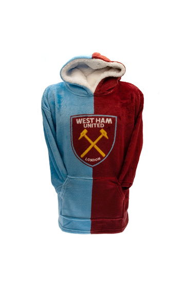 West Ham United FC Childrens/Kids Hoodie Blanket - Claret Red/Sky Blue
