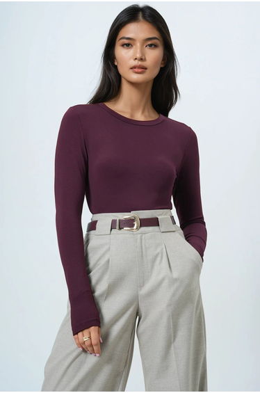 Women's plum bicycle collar basic