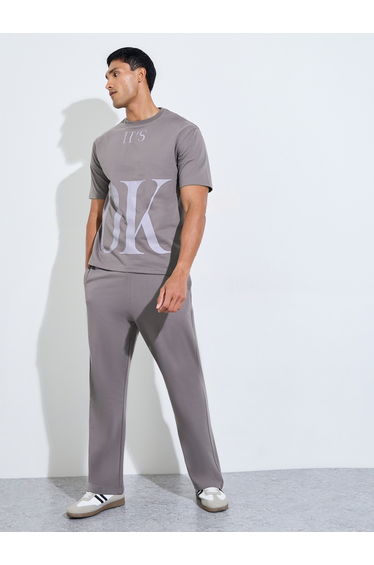 Men Slogan Print Oversized T-Shirt and Joggers Set