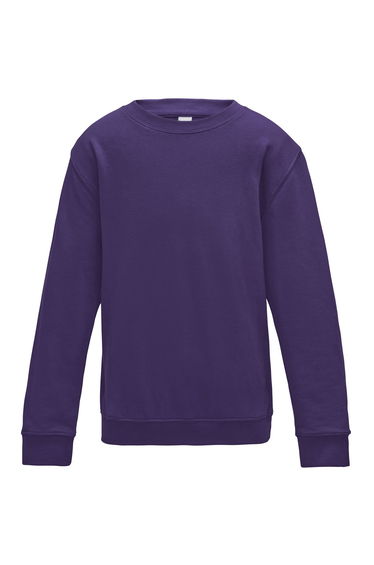 AWDis Just Hoods Childrens/Kids Plain Crew Neck Sweatshirt - Purple