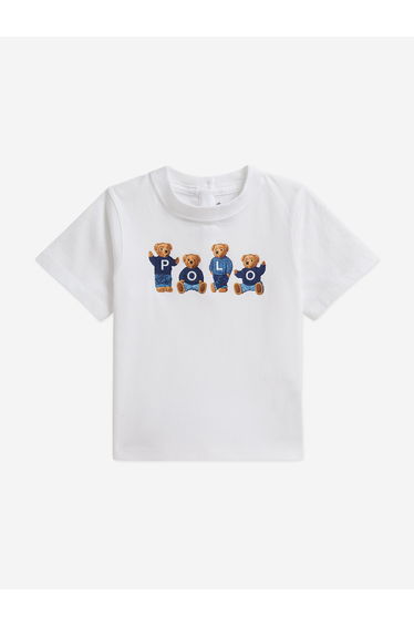 Ralph Lauren Baby Girls Polo Bears T-Shirt in White