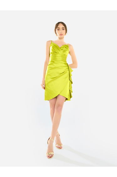 Women Ruched Asymmetric Cocktail Dress