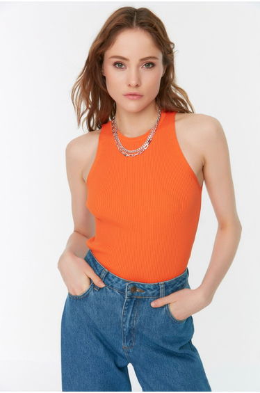 Blouse - Orange - Slim fit