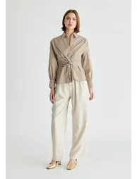 Wrap Tie Waist Shirt - 4