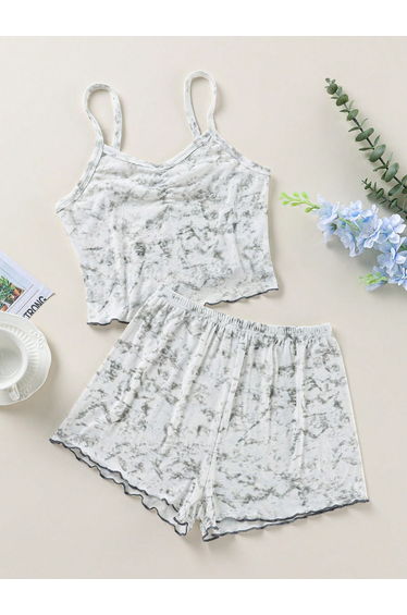 Printed Cami with Shorts Pyjama Set