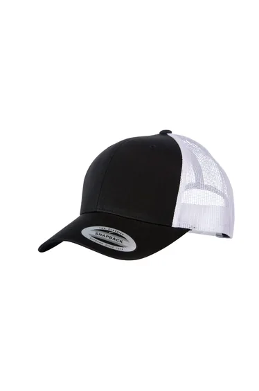 Yupoong Flexfit Retro Snapback Trucker Cap - Black/White
