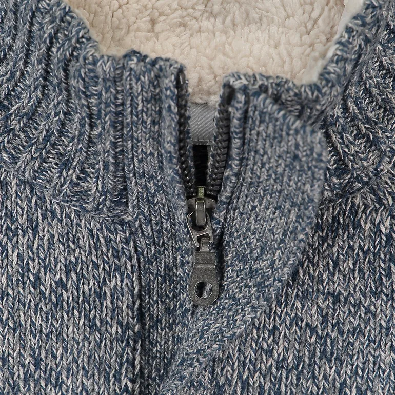 Half Zip Jumper/Sweater in Cotton Mix - 3