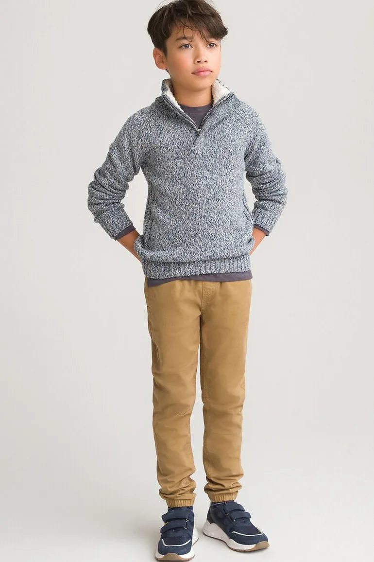 Half Zip Jumper/Sweater in Cotton Mix