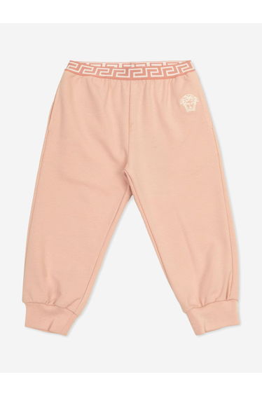 Baby Girls Medusa Logo Joggers in Pink