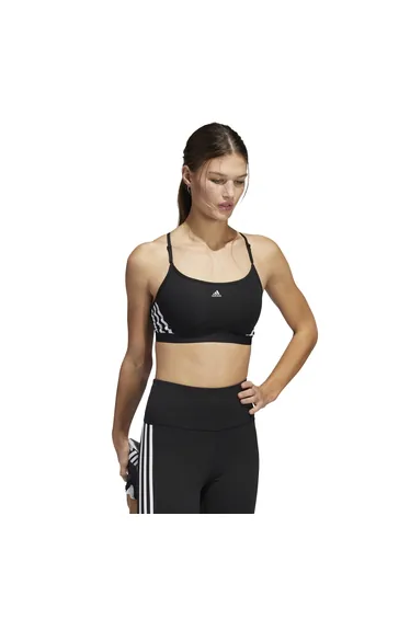 Women's adidas Aeroreact Training Light-Support 3S Bra in Black