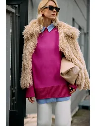 CONTRAST COLORED KNIT TUNIC