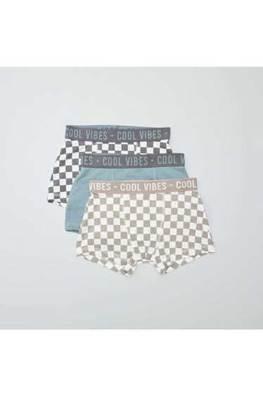 Pack of 3 pairs of stretch boxer shorts BROWN