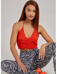 Halterneck Cross Over Mesh Bralette - 3