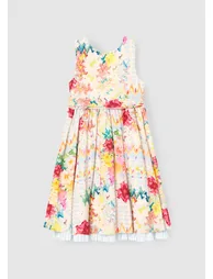 Seren Print Stripe Sash Waist Dress - Multi - 5