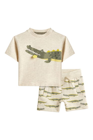 Boys Crocodile Print T-Shirt and Shorts Set