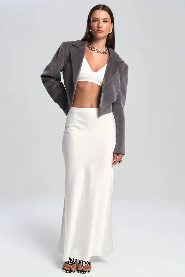 MAI STUDIOS Cecil Slit Detailed Satin Skirt - 5