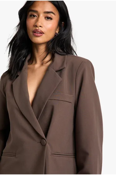 Petite Essential Oversized Blazer - taupe