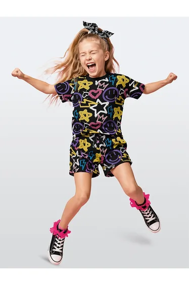 Street Style Girl's T-shirt Shorts Set