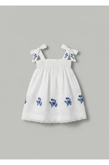 Alessia Embroidered Scalloped Dress
