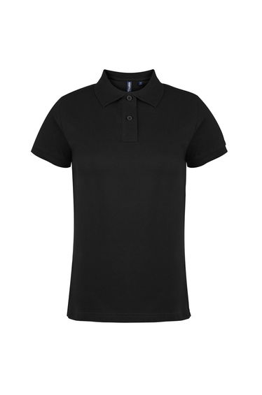 Asquith & Fox Womens/Ladies Plain Short Sleeve Polo Shirt - Black