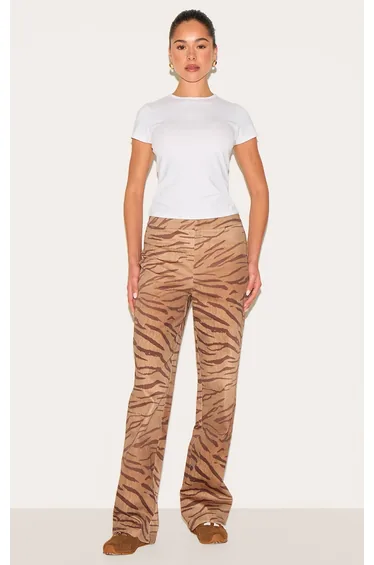 Brown Tiger Printed Trousers