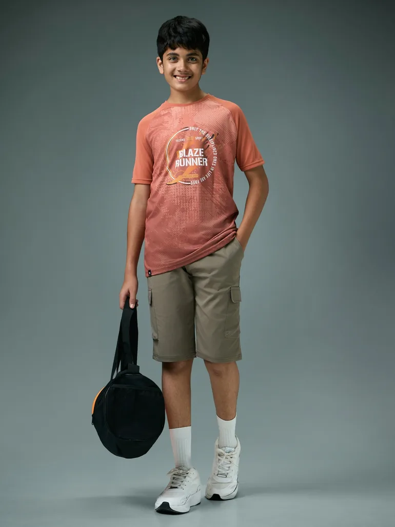 Boys Slim Fit Printed Sports T-Shirt