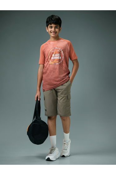 Boys Slim Fit Printed Sports T-Shirt