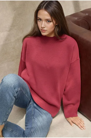 سويتر بياقة دائرية