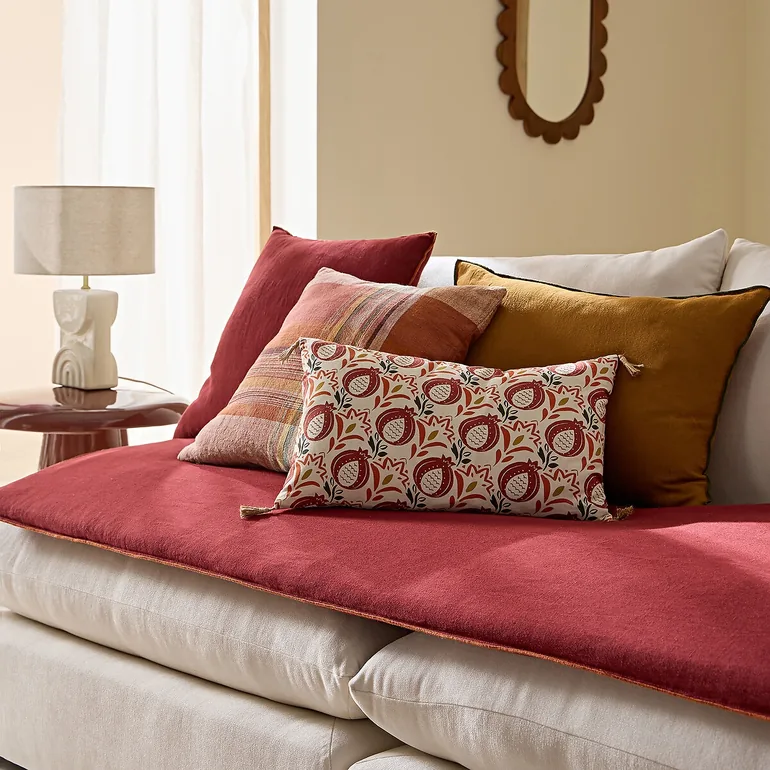 Warna Plain Linen/Cotton Cushion Cover - 1