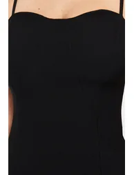Black Woven Maxi Dress - 4