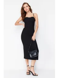 Black Woven Maxi Dress
