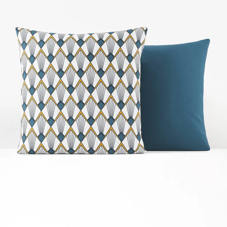 Elisa Pillowcase in Art Deco Printed Cotton Percale - 1