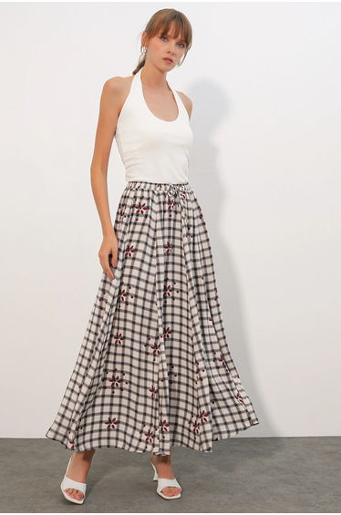 BDART High-Waist Plaid Maxi Skirt