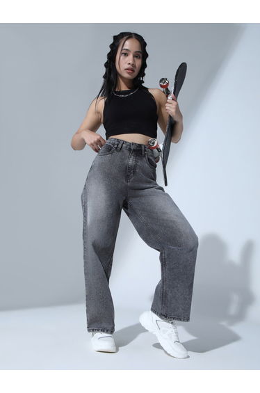 High Rise Relaxed Fit Stretchable Jeans