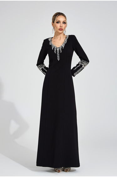 Belle Black Diamond Maxi Dress