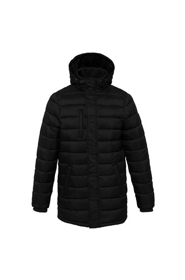 Kariban Mens Lightweight Long Padded Parka Jacket - Black