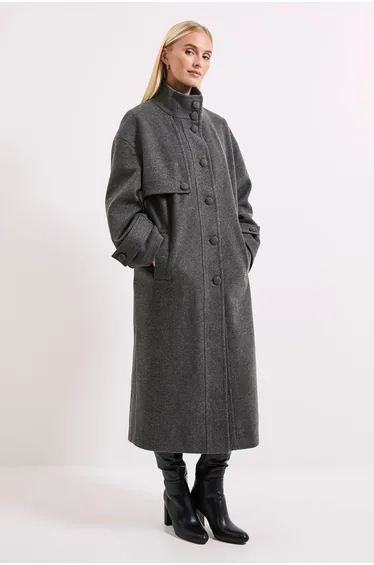 Principles by Wallis Funnel Neck Button Coat