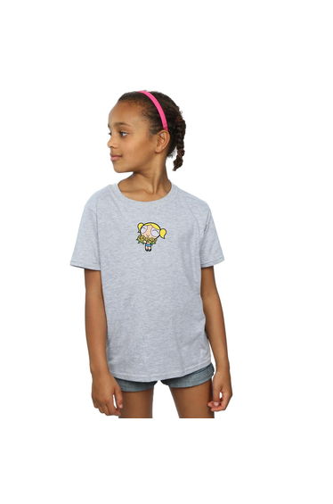The Powerpuff Girls Girls Bubbles Flower Cotton T-Shirt