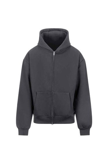Awdis Unisex Adult Signature Heavyweight Oversized Full Zip Hoodie - Solid Charcoal