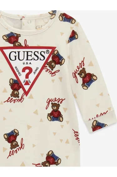 Guess Baby Teddy Bear Babygrow in Ivory