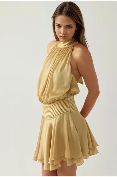 Textured Turtleneck Mini Dress